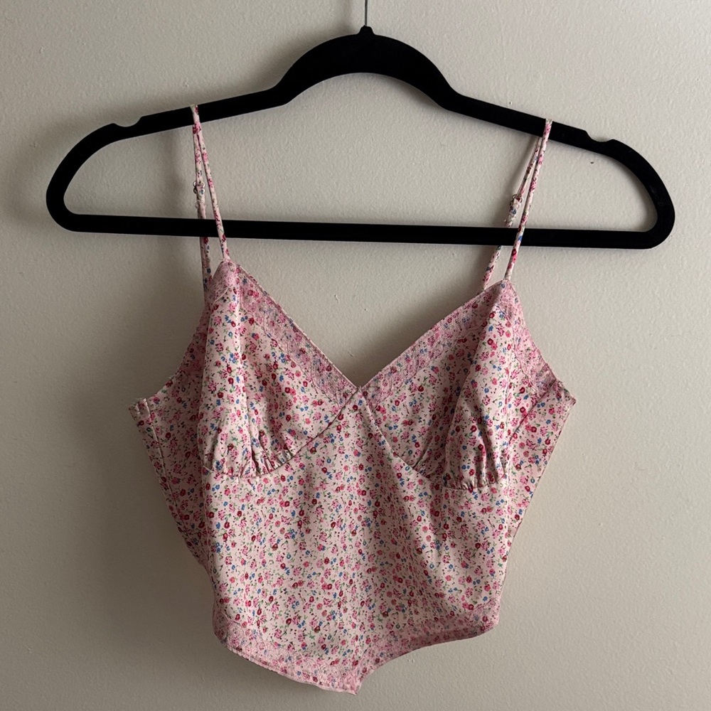 Floral Pink Women's Crop Top